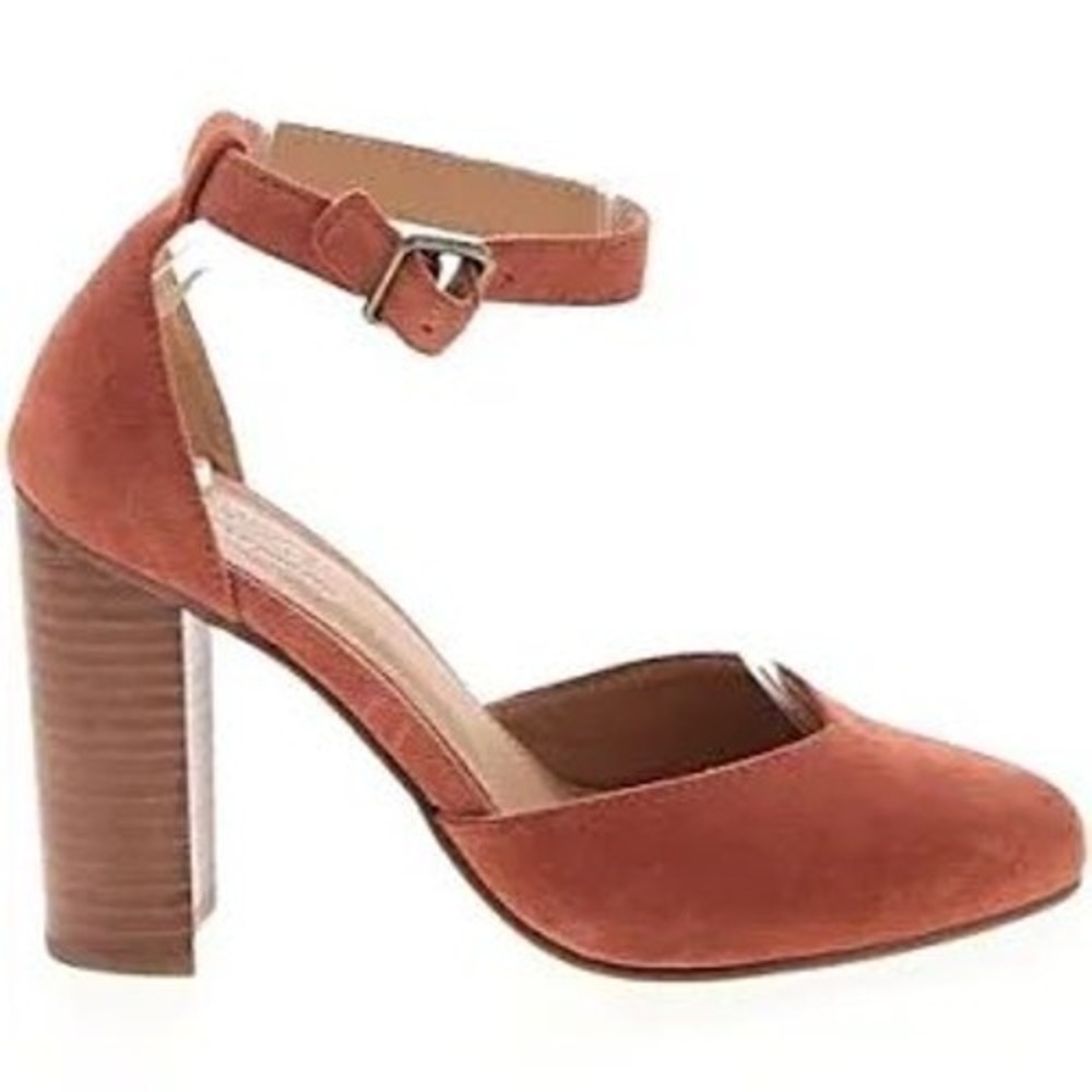 Soludos Collette ankle strap block heels pink suede women's size 9.5 dressy